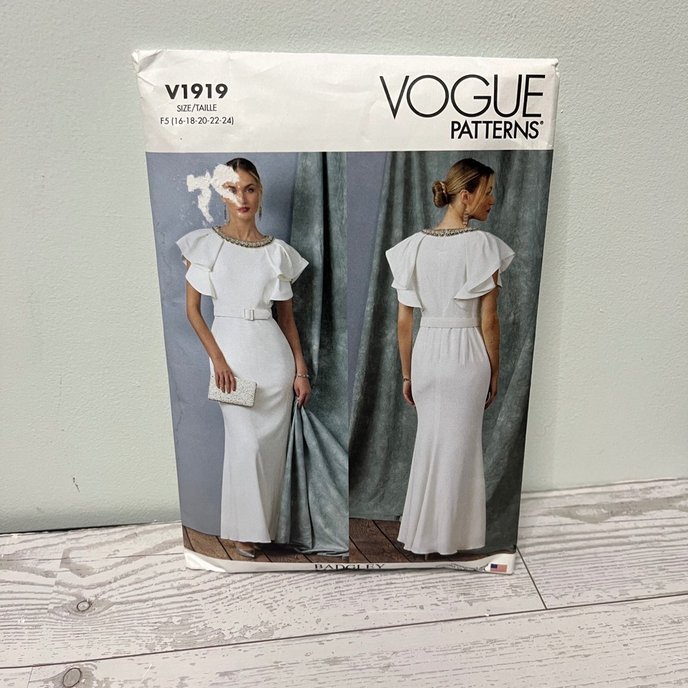 Vogue Patterns V1919 Badgley Mischka Designer Gown Pattern Size 16-24 Dress